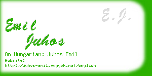 emil juhos business card
